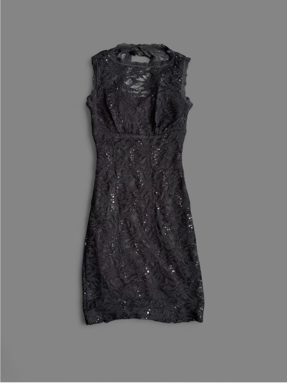 Josh & Jazz Sleeveless Black Lace Sequin lace Dress